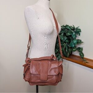Monserat De Lucca Brown Genuine Leather Crossbody Bag